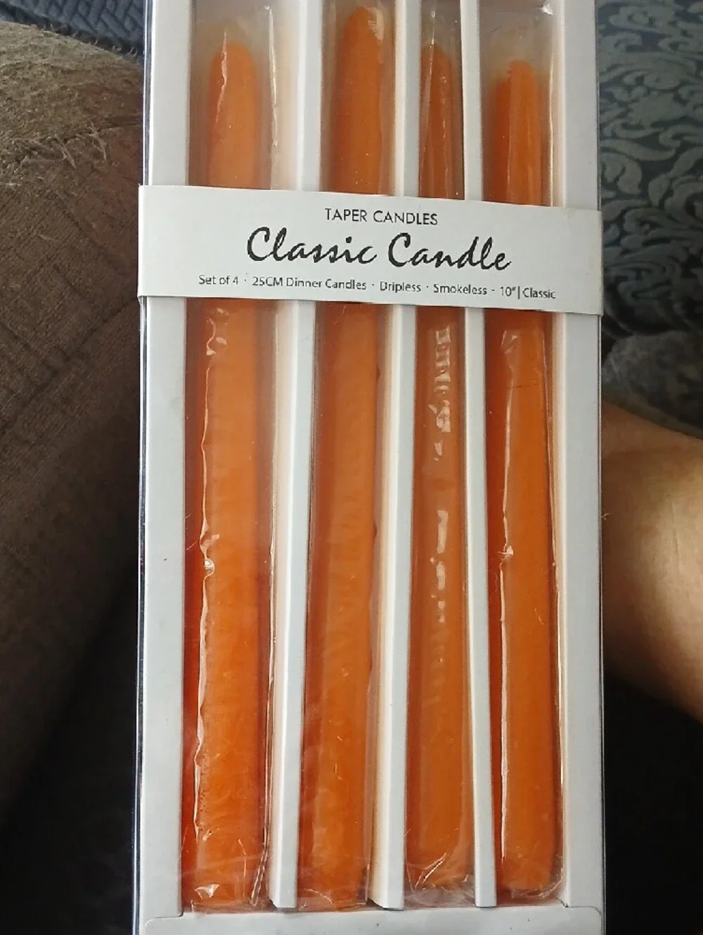 Orange Taper Candles - Set of 4